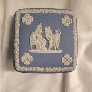 Vintage Wedgewood Blue Jasperware Trinket Box
